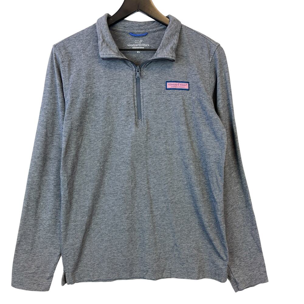 Vineyard Vines Mens XS Edgartown 1/4 Zip Stretchy Sweater Gray